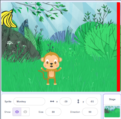 Read more about the article Monkey Catching a Banana Game with Scratch
