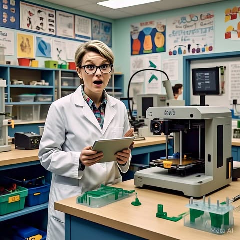 Modern STEM Lab setup with robotics kits, coding devices, and science experiments for hands-on learning.