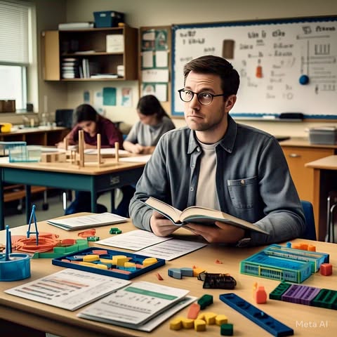 A modern STEM lab equipped with robotics kits, 3D printers, and coding workstations, designed for hands-on learning.