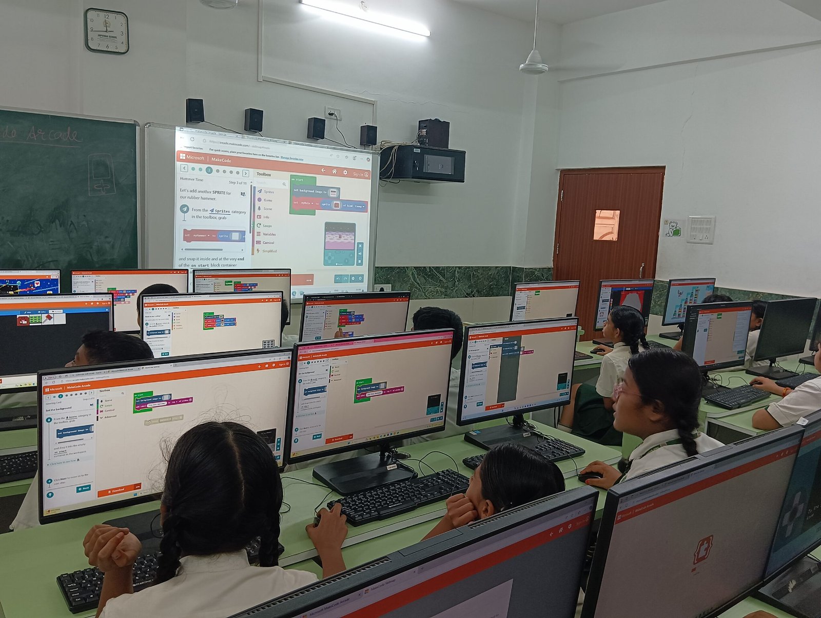 Students engaged in hands-on activities at a STEM Lab in Varanasi school