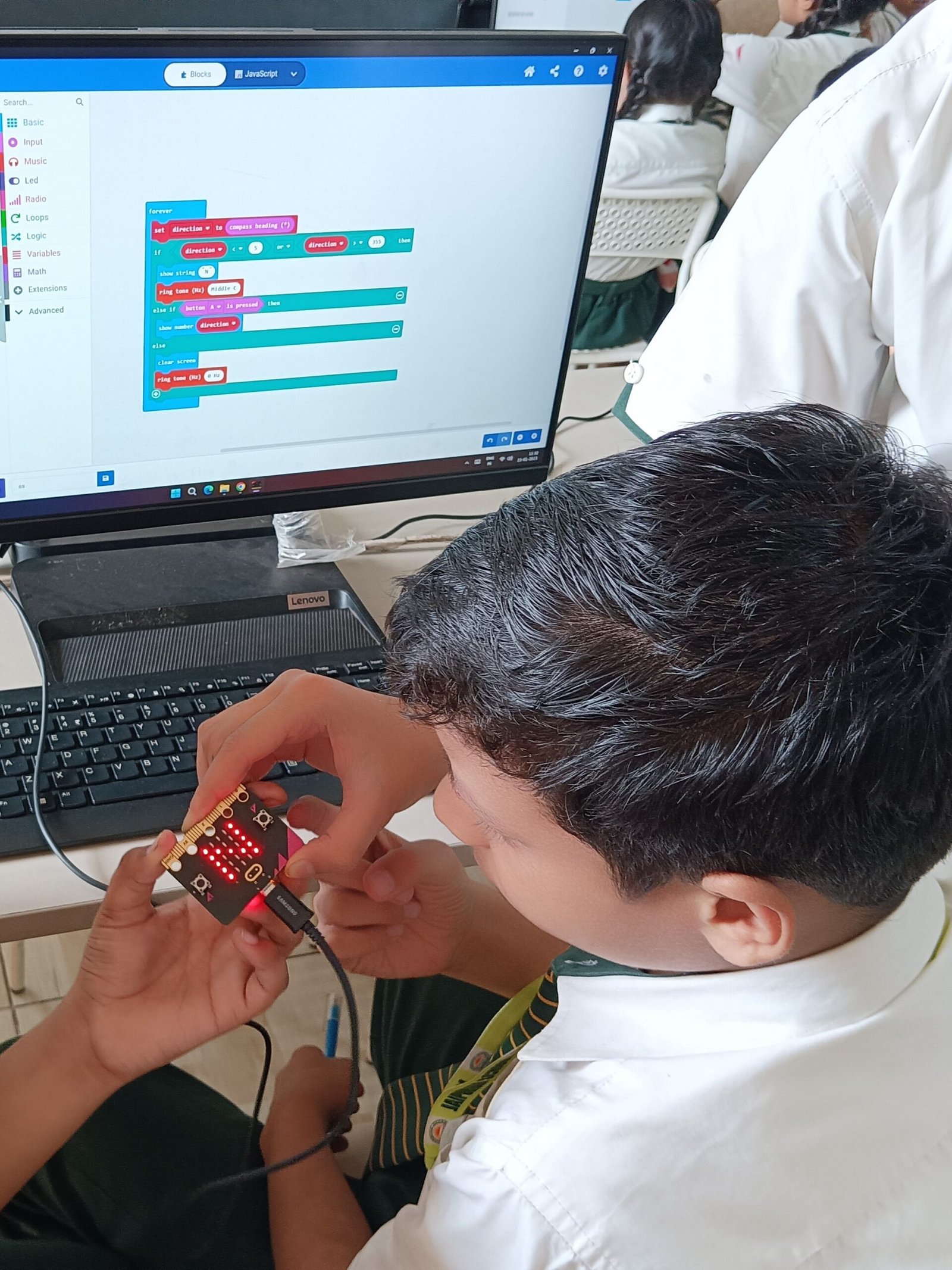 Kids learning electronics