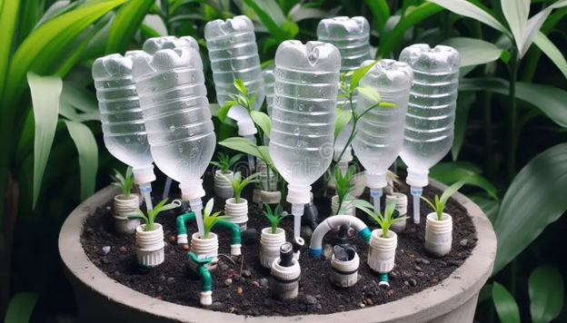 Recycled Bottle Drip Irrigation System