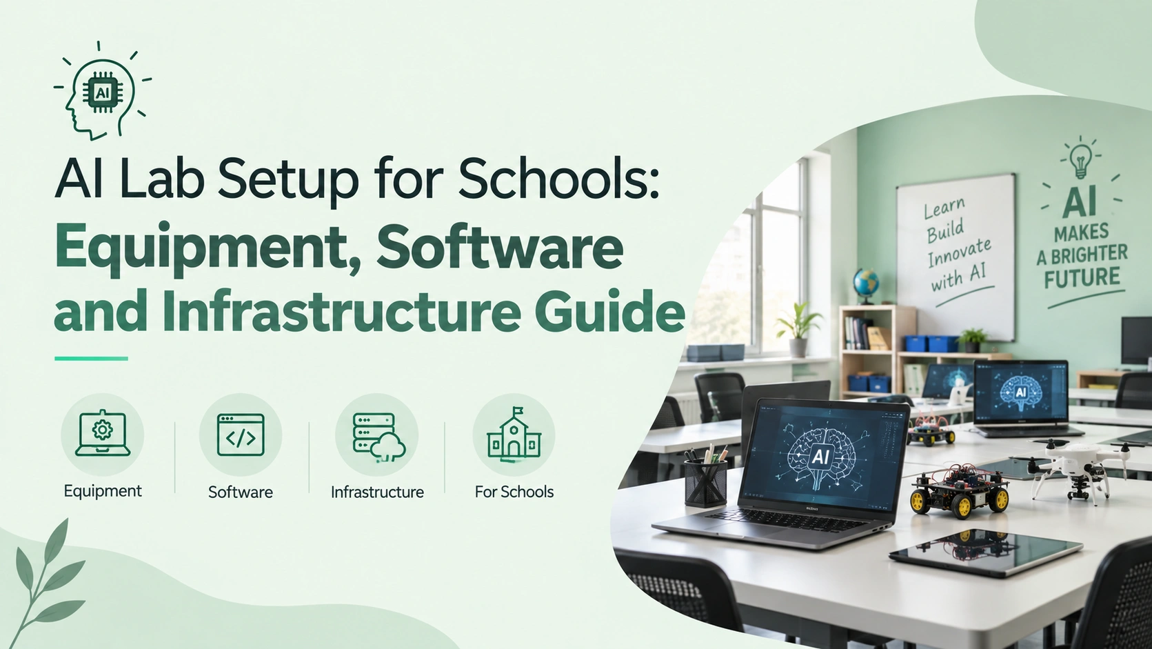 AI lab setup for schools with equipment, software, and infrastructure