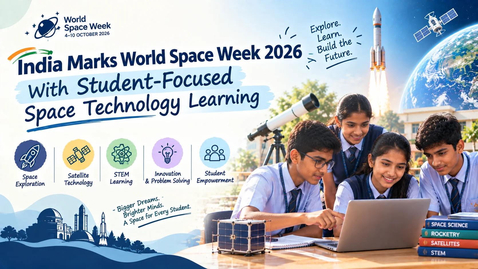 Read more about the article India Marks World Space Week 2026 With Student-Focused Space Technology Learning