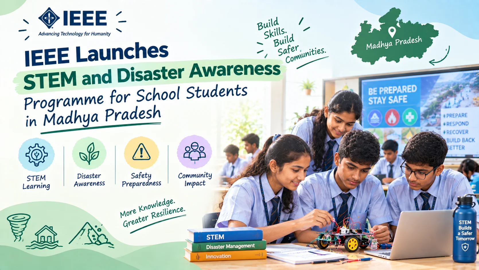 Read more about the article IEEE launches STEM and disaster awareness programme for school students in Madhya Pradesh