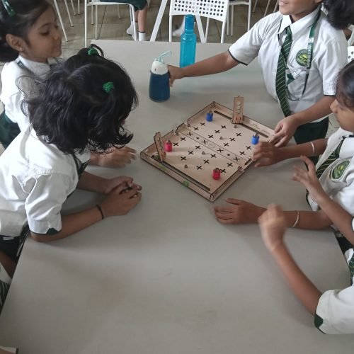 Students building circuits