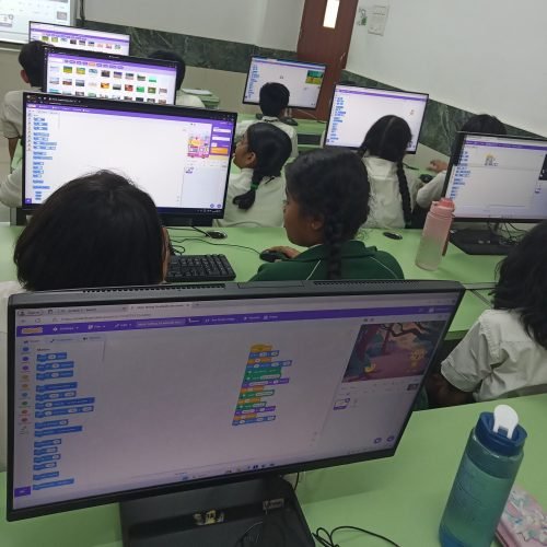 Students on computers