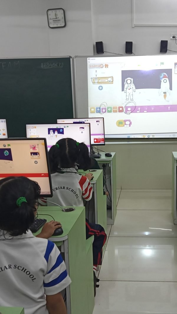 Students using desktops