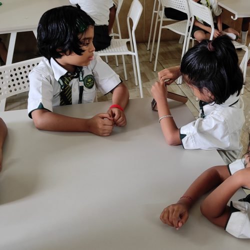 Girl doing science activity