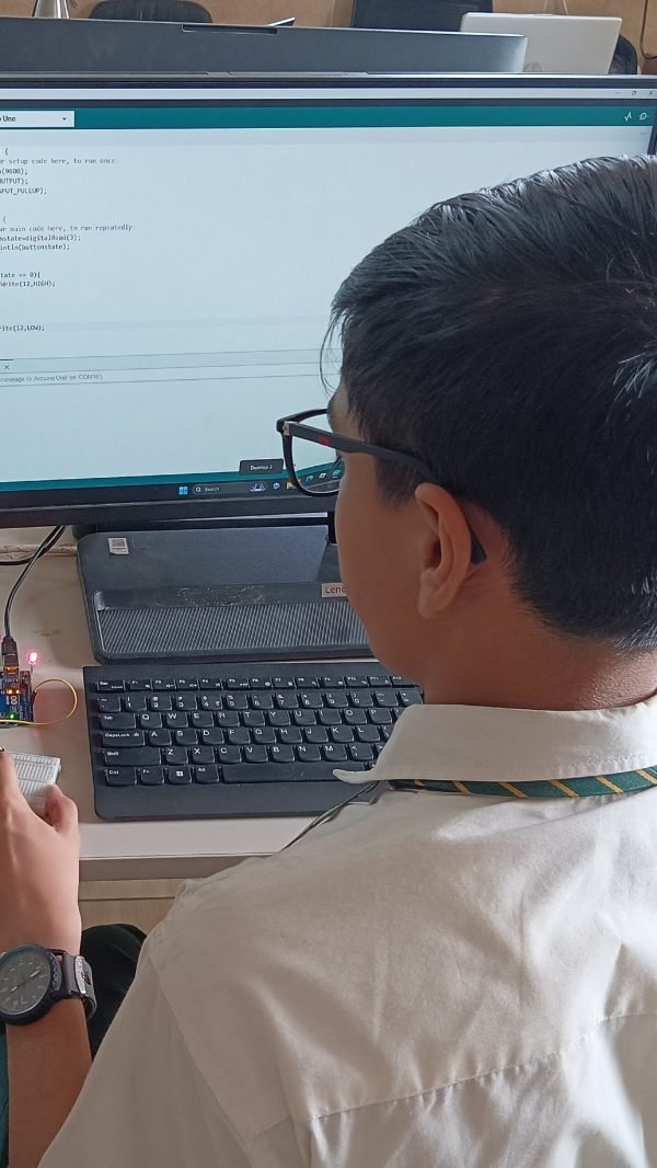 Children exploring computer