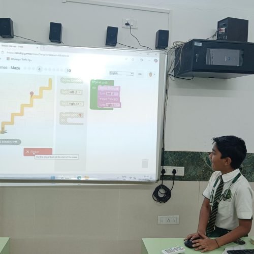 Children exploring computer