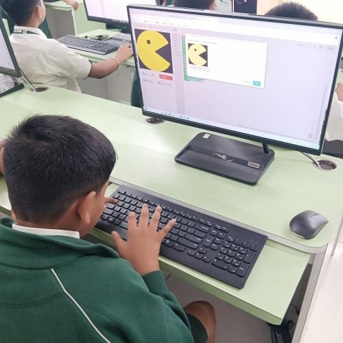 Students on computers